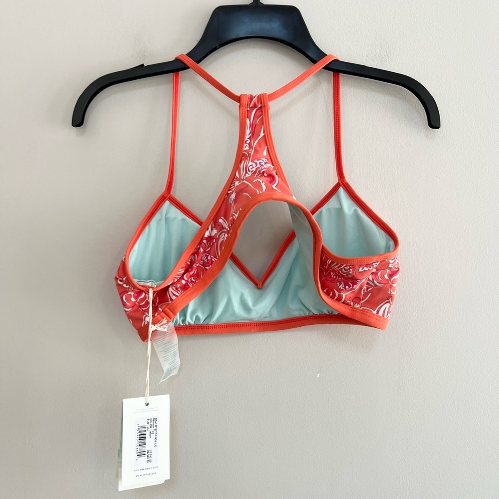Carve Designs NWT Stinson Bikini Top in Lisbon Red/Orange, size L - Picture 3 of 9